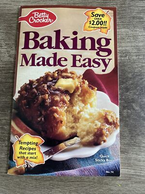 Betty Crocker Cookbook Baking Made Easy No. 74 1992 Paperback Free US Shipping