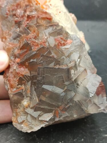 360g Natural Fluorite Mineral Specimen Rare Dual Sided With Calcite Crystal - Picture 21 of 24