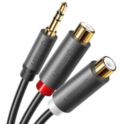 Cinch auf Klinke Adapter Aux Cinch 3.5mm Klinke auf 2 RCA Stecker Buchse Audio
