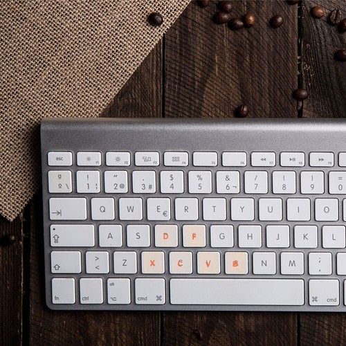 2 feuilles autocollant clavier alphabet clavier bureau claviers autocollant - Photo 8/11