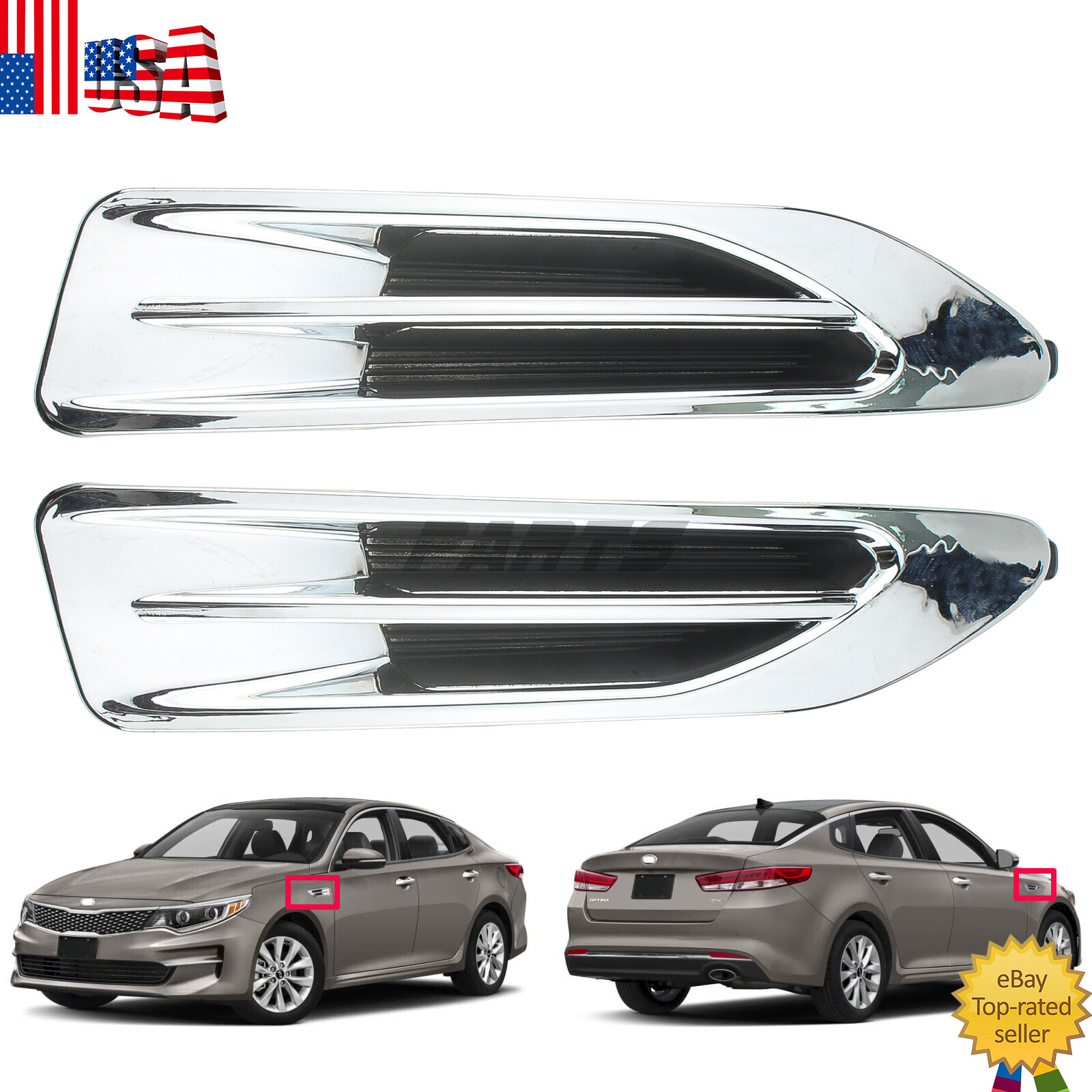 FENDER SIDE MOLDING GRILLE FRONT LH & RH for 2016-2018 KIA OPTIMA