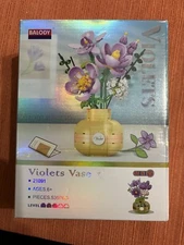 Balody Flower Bouquet Mini Building Blocks Violets Vase Room Holder - Not Lego