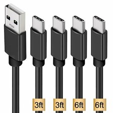 4-Pack USB Type C Fast Charging Cable For Samsung Galaxy S25 S24 S23 S22 S21 S20