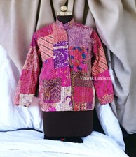 Indian Patchwork Kantha Jacket, Soft Silk Kantha Jacket, Cotton Bath Robe Kimono