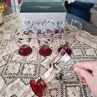 4 Pfaltzgraff Winterberry 14 oz  Water Winter holiday Goblets Glasses New In Box — photo 1