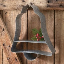 Bell Cookie Cutter Wall Sign Home Holiday Decorative - Metal