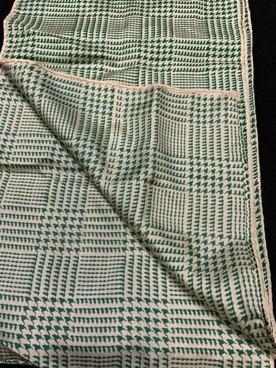 2 Vintage Scarves Anne Klein Robinson Golluber Faux Silk Green White Scarf - Image 2 of 4