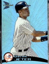 1999 PACIFIC PRISM HOLO BLUE BLANK SERIAL VARIATION #100 DEREK JETER 5-10 MADE