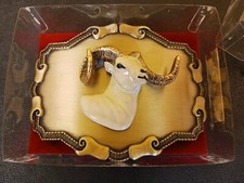Dahl Sheep Belt Buckle Vintage 1977 Raintree Metal / Enamel Collectible