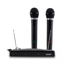 X2 COPPIA DI MOCROFONI SENZA FILI WIRELESS  CON BASE IMPIANTO KARAOKE DINAMICO