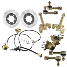 Hydraulic Front Foot Brake Caliper Rotor Knuckle Spindle 4 Stud Hub Go kart bike