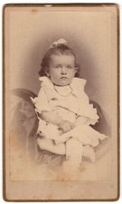 Antique CDV Circa 1890s Mcdonald Cute Baby In Dress South Bend IN