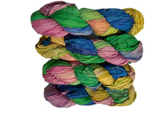 100g Recycled Sari Silk Ribbon Yarn Multi Field shades