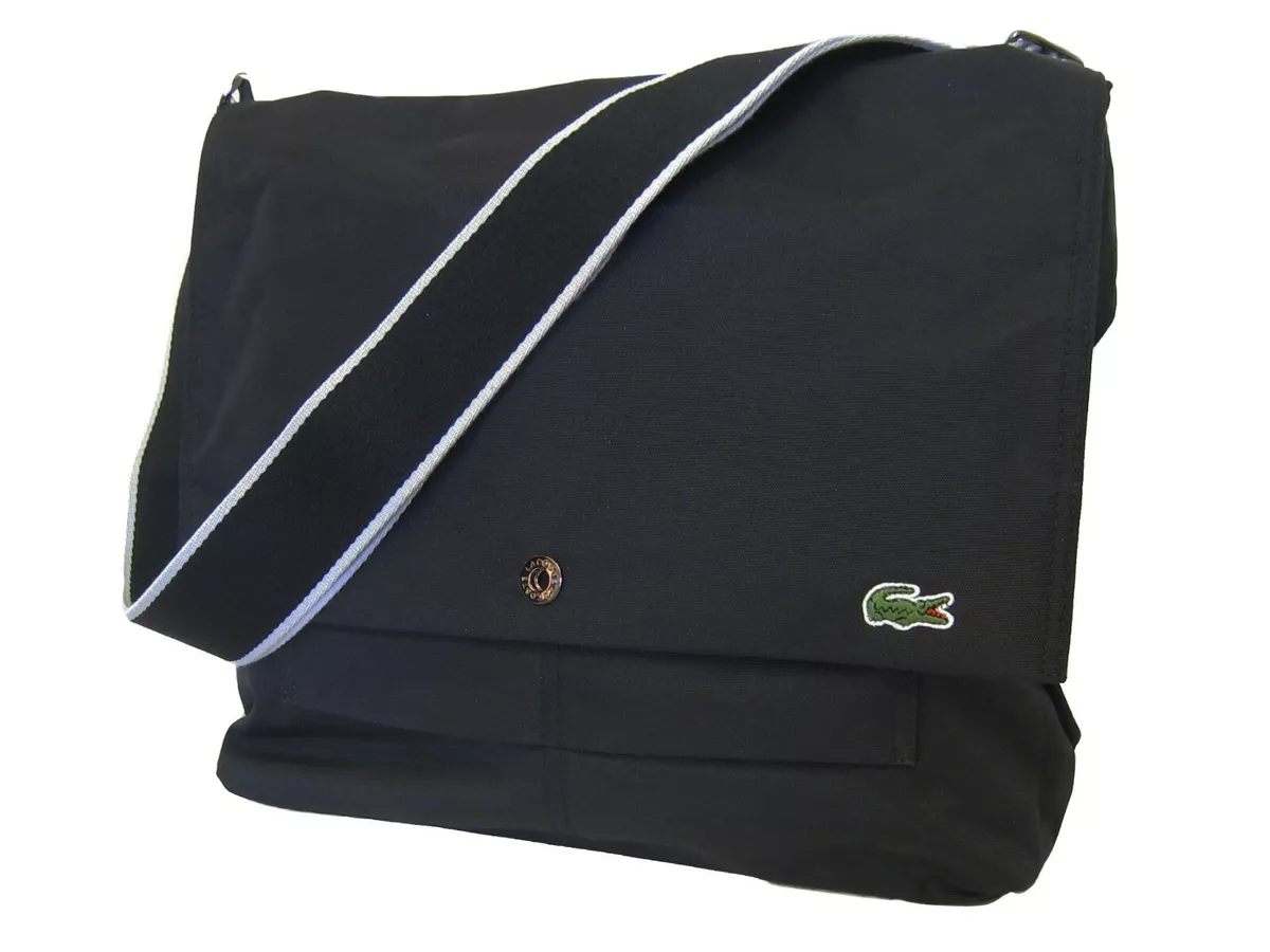 New Authentic Vintage LACOSTE MESSENGER BAG new City Casual 7 Black