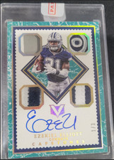 2017 Panini Vertex Football Ezekiel Capstones Quad Patch ON CARD AUTO 1/3