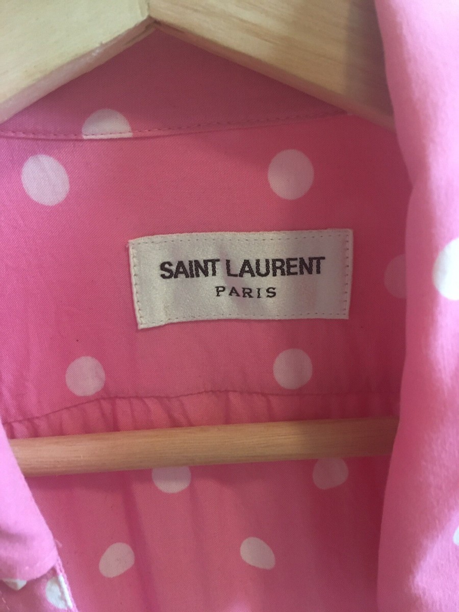 Saint Laurent Paris Pink Polka Dot Shirt | eBay