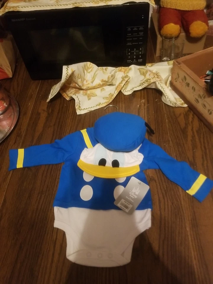 NUEVO CON ETIQUETAS Disney Store Bebé Niño Pato Donald Halloween Disfraz Body Muchas Tallas Foto 3 de 4