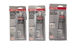 Lot of 3: Henkel Loctite 2.7oz RTV Silicone Black & Clear Adhesive Sealants