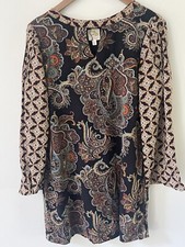 Fig And Flower Womens Dress Tunic Size M Paisley Boho Hippie Festival Indie