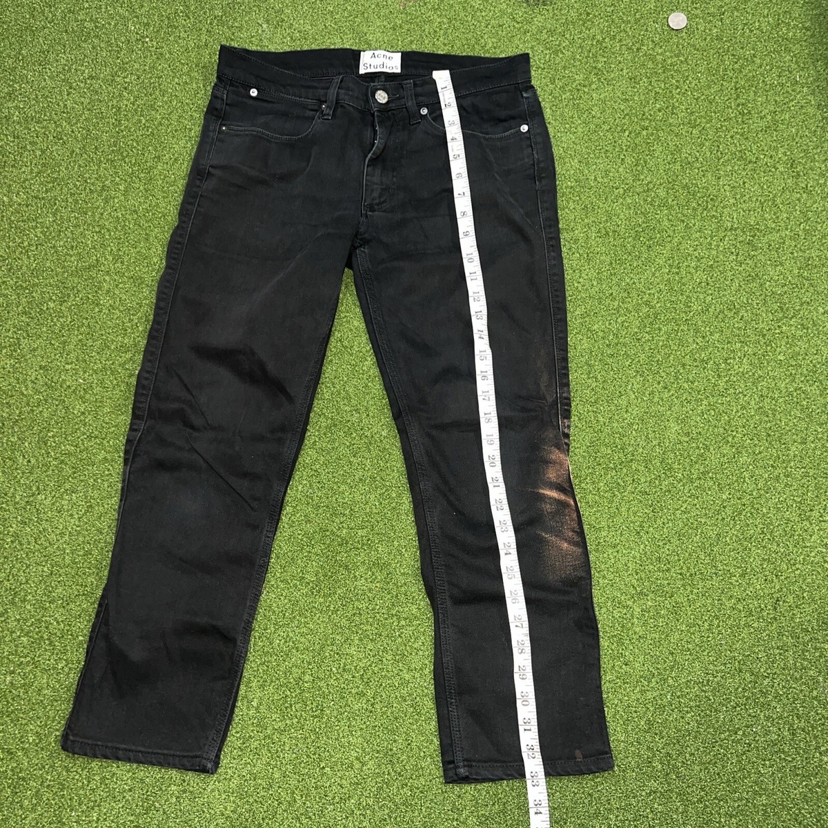 Acne Studios Black Wash Max Cash Skinny Leg Denim Jeans Size 30 