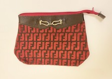 vintage red suede clutch bag