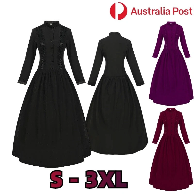 Medieval Renaissance Victorian Dress Gothic Cosplay Costume Ball Gown Halloween 