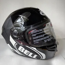 Bell Race Star DLX Flex Full Face Motorcycle Helmet Black/White with Carry Case