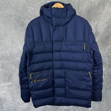 Big Agnes Freighter Jacket Puffer Down Insulated Hooded Blue Mens Small