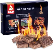 HGD Fire Starter, Natural Fire Starters for BBQ, Campfire, Fireplace, Charcoal, 