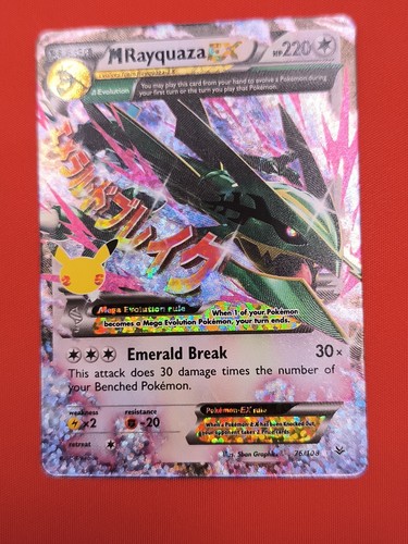 Mega M Rayquaza EX 76/108 Celebrations Textured Ultra Rare Holo Pokemon Card New - Picture 10 of 14