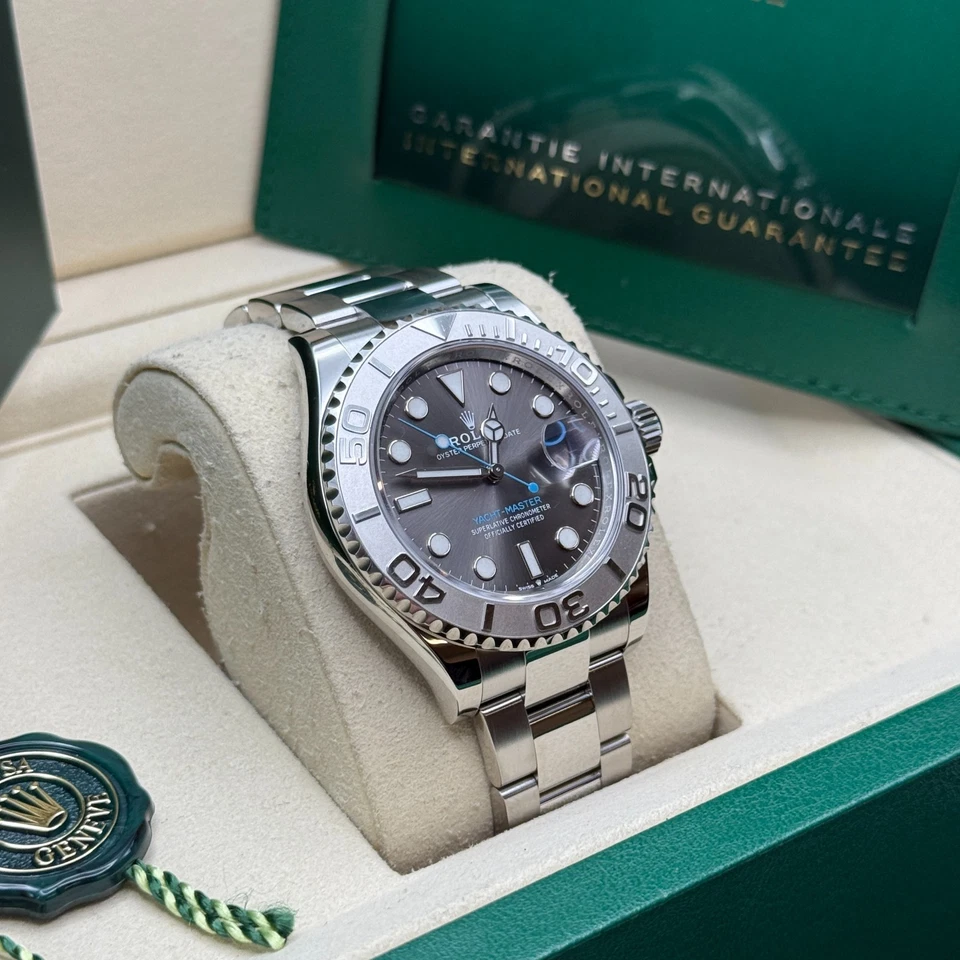 Rolex Yacht-Master 40 rodio pizarra esfera gris platino bisel pulsera Oyster Foto 2 de 4