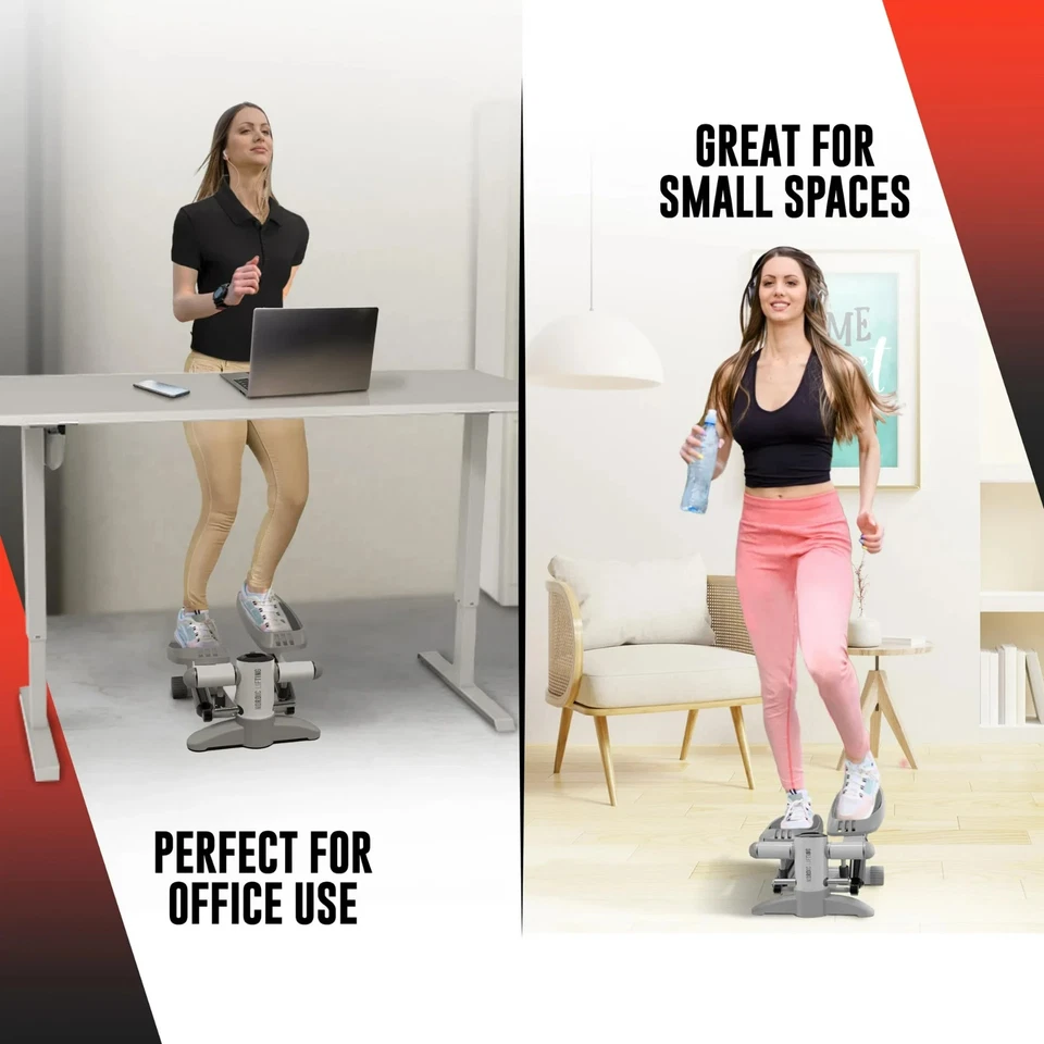 Mini máquina STEPPER STEPPER LIFTING NÓRDICO ESCALADOR con BANDAS DE RESISTENCIA Gris Blanco Foto 3 de 4