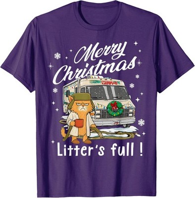Merry Christmas Litters Full Funny Cat Sarcastic Unisex T-Shirt