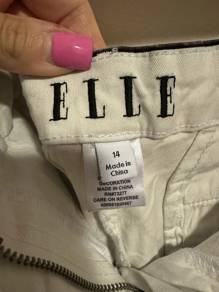 Pantalones Cortos Mujer ELLE Talla 14 Diseño Blanco y Negro Foto 2 de 3