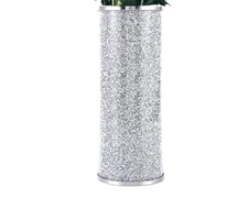  10" H Luxurious Silver Crushed Diamond Glass Flower Vase- Large