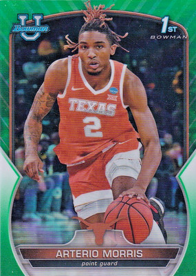 2022 Bowman University Chrome-Arterio Morris #45 Green Shimmer Refractor 52/99