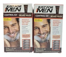  2 Just For Men Control GX Beard Grey Reducing Beard Wash 4 fl oz / 118 ml