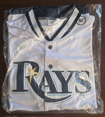 Rays White Button-up Short Sleeve Jersey Jacket - New In Bag - Size XL