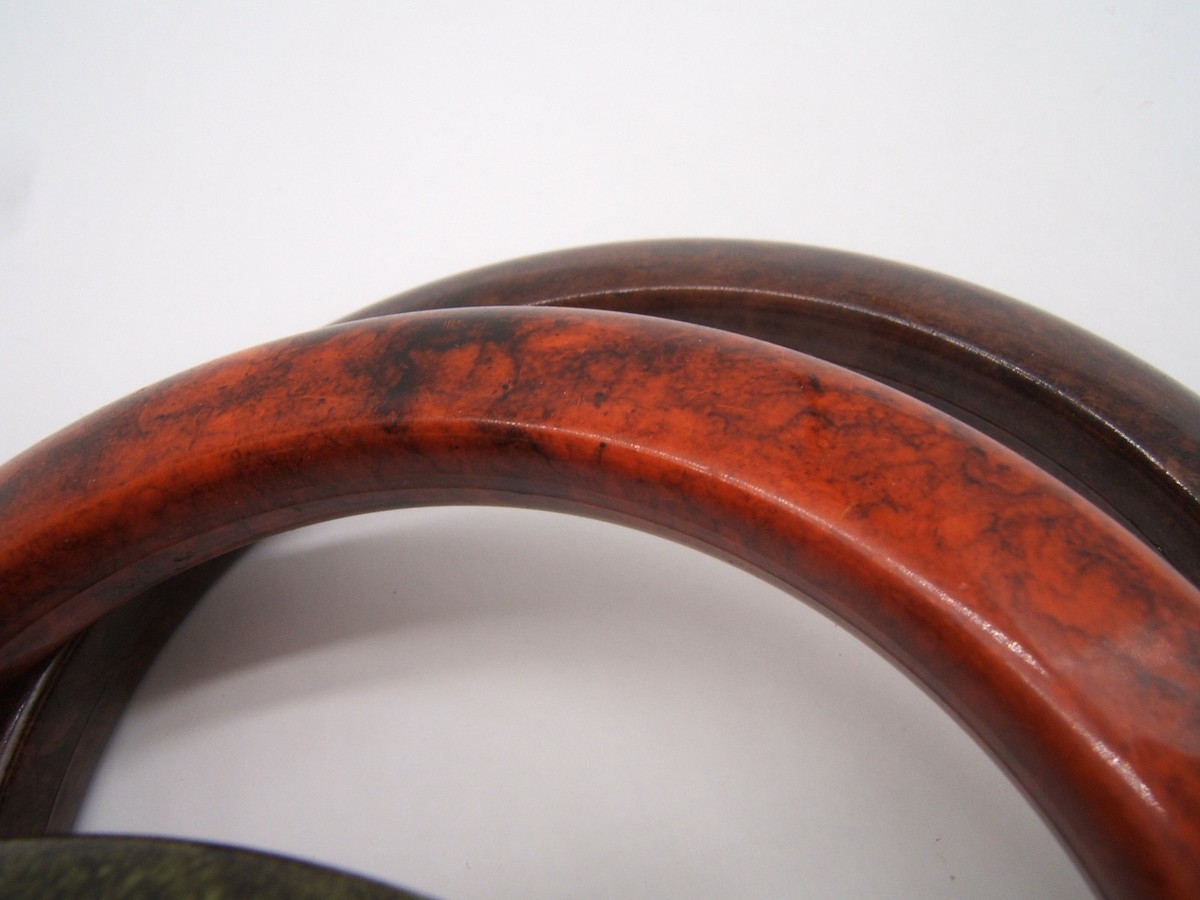3 BANGLE BRACELETS PLASTIC WITH A MARBLEIZED FINISH MWT View 4