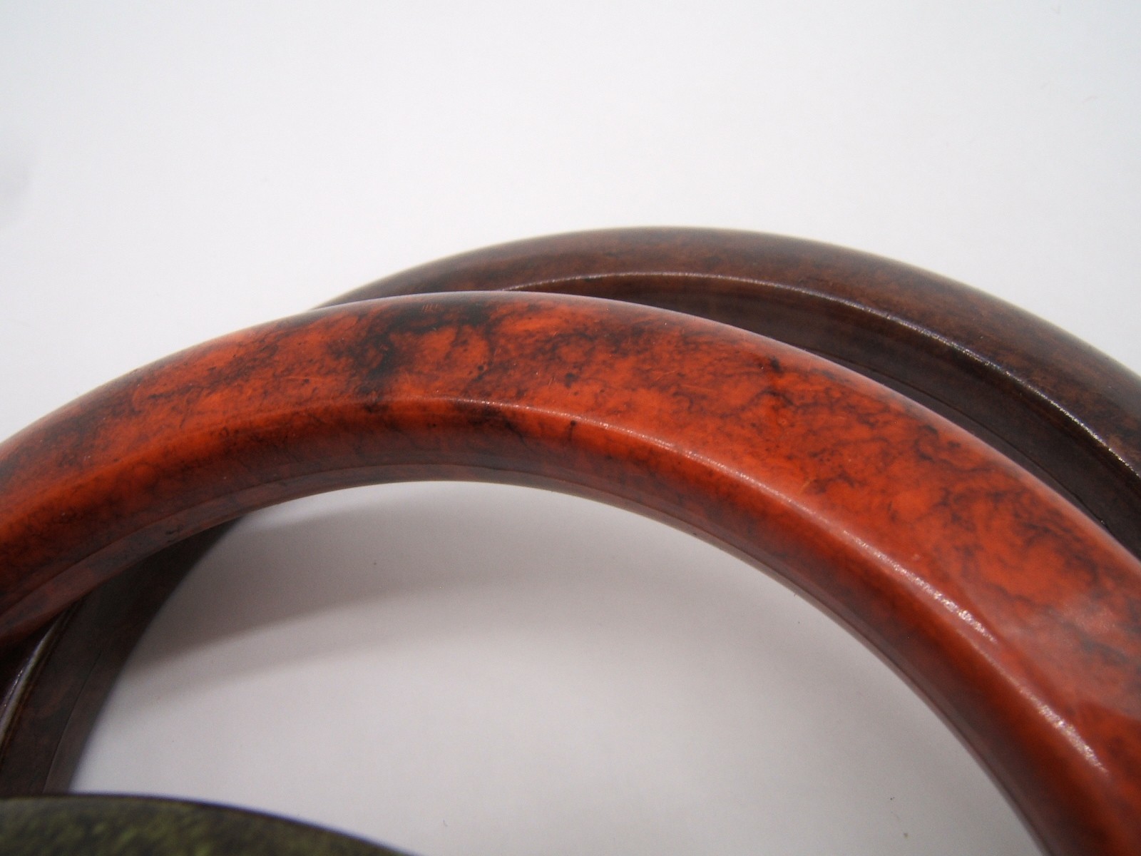 3 BANGLE BRACELETS PLASTIC WITH A MARBLEIZED FINI… - image 4