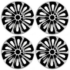 Set 4 Copricerchi 14 Pollici Strong Coppe Ruota Argento Nero Universali per VW