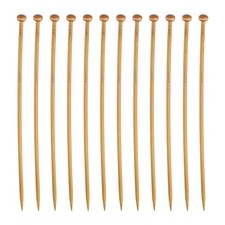 12Pcs 5mm Bamboo Knitting Needle Single Pointed 10 Inch Long US Size 8