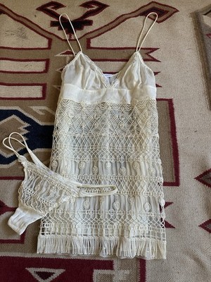 LA PERLA 1920s Flapper Inspired Tunic / Nightgown And Unworn Thong Set Size 2
