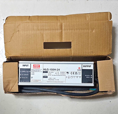 MEAN WELL HLG-150H-24 HLG Series 150W 24V 6.3A IP67 LED Driver 100-240V