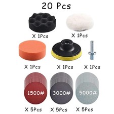 20 Car Polisher Gross Polishing Pads for Drill Sponge Buffer Waxing Buffing Kit