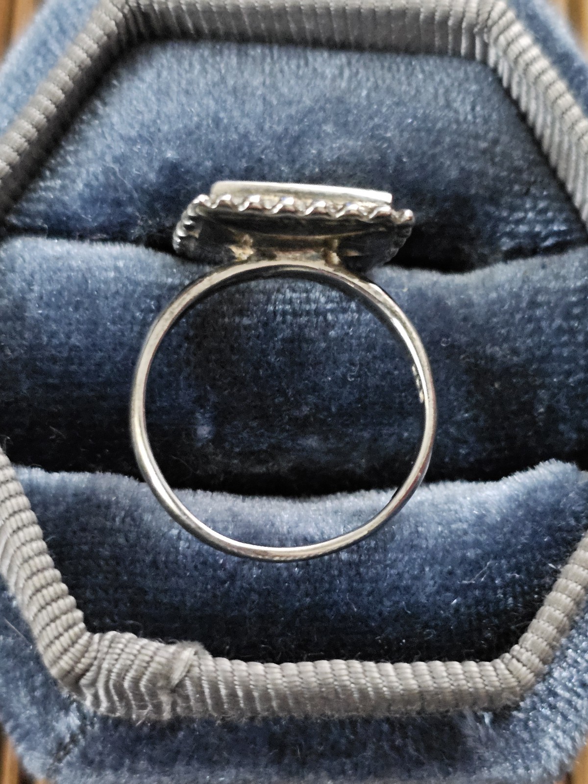 925 Silver Ceramic Hand Painted Ring (Vintage) - image 11