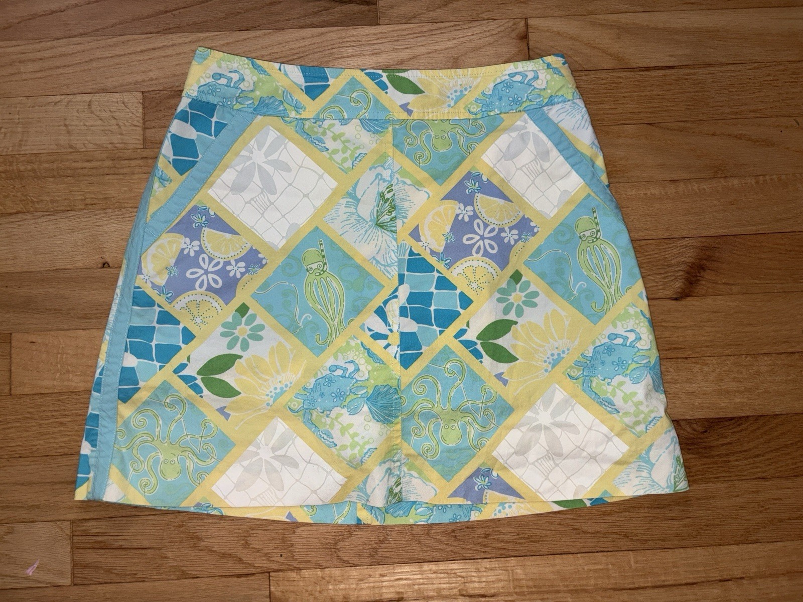 Lilly Pulitzer Octopus Patchwork Print Skirt Size… - image 1