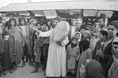 Dervish dance performed in street during Bairan Festival in Syrian- Old Photo