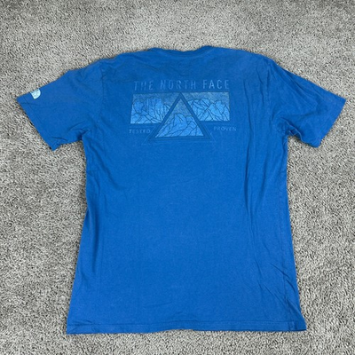 #ad #ad The North Face Shirt Mens Medium Blue White Mountain Tested Proven Short Sleeve $15.90