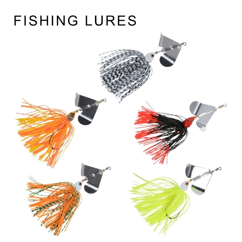 5Pcs Spinnerbait Fishing Lures Bass Fishing Jig Lures Hard Soft Buzzbait Lures - Image 5